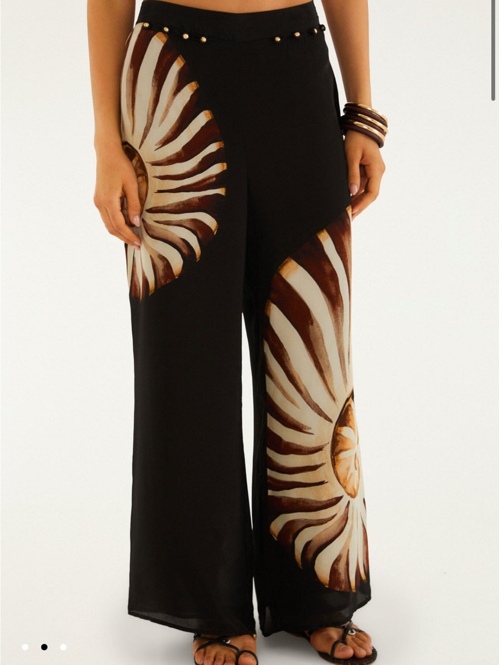 Farm Rio Black Ammonite Smocked Pants. Size XL. Brand new!